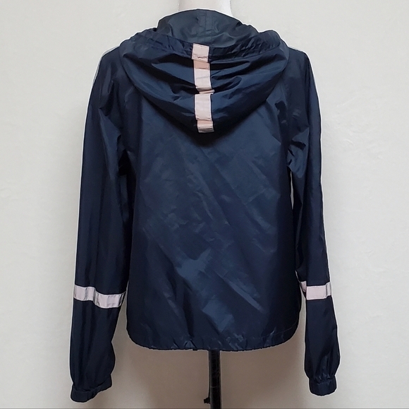 RARE Vintage 90s Calvin Klein Jeans Logo Front Full-zip Hooded Windbreaker Med - Picture 11 of 14